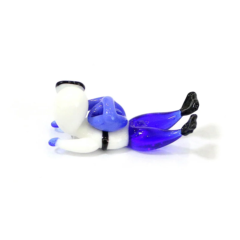 Cute Diver Mini Statue Glass Craft Ornaments Home Tabletop Aquarium Decor Creative Cartoon Design Festival Party Gifts for Kids