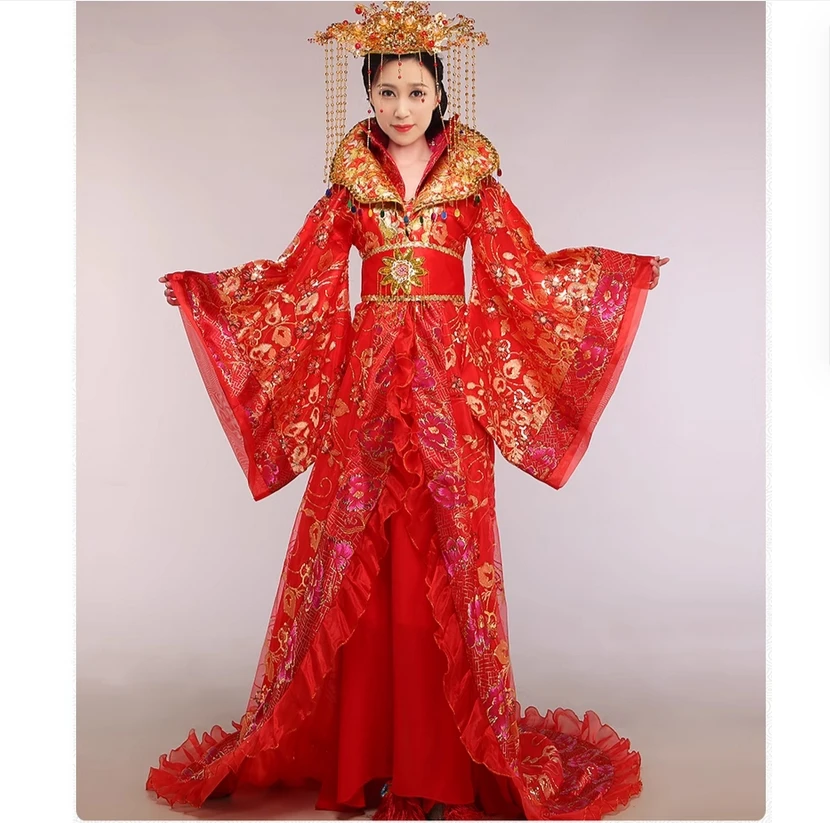 الزي القديم للفتيات، زي هانفو، زي تانغ، زي أداء رداء فينيكس، زي تانغ سلالة نوبل كونسورت والإمبراطورة #5