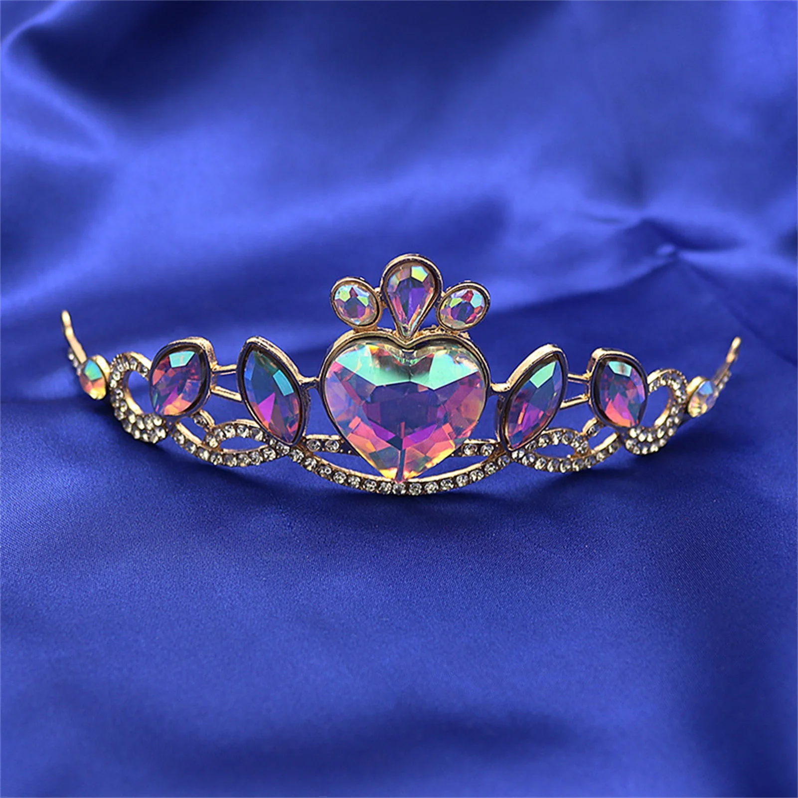 Bride Wedding Tiaras and Crowns Shiny Rhinestone Princess Diadem Birthday Party Hair Jewelry for Women Girls Crystal Headbands