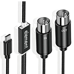 MIDI na USB C typ C kabel USB konwerter MIDI ze wskaźnikiem świetlnym dla komputera elektroniczne organki