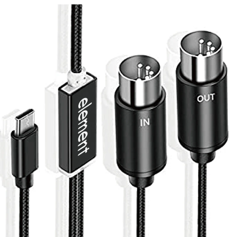 전자 오르간 컴퓨터용 표시등 포함 MIDI-USB C 타입 케이블, USB MIDI 변환기 