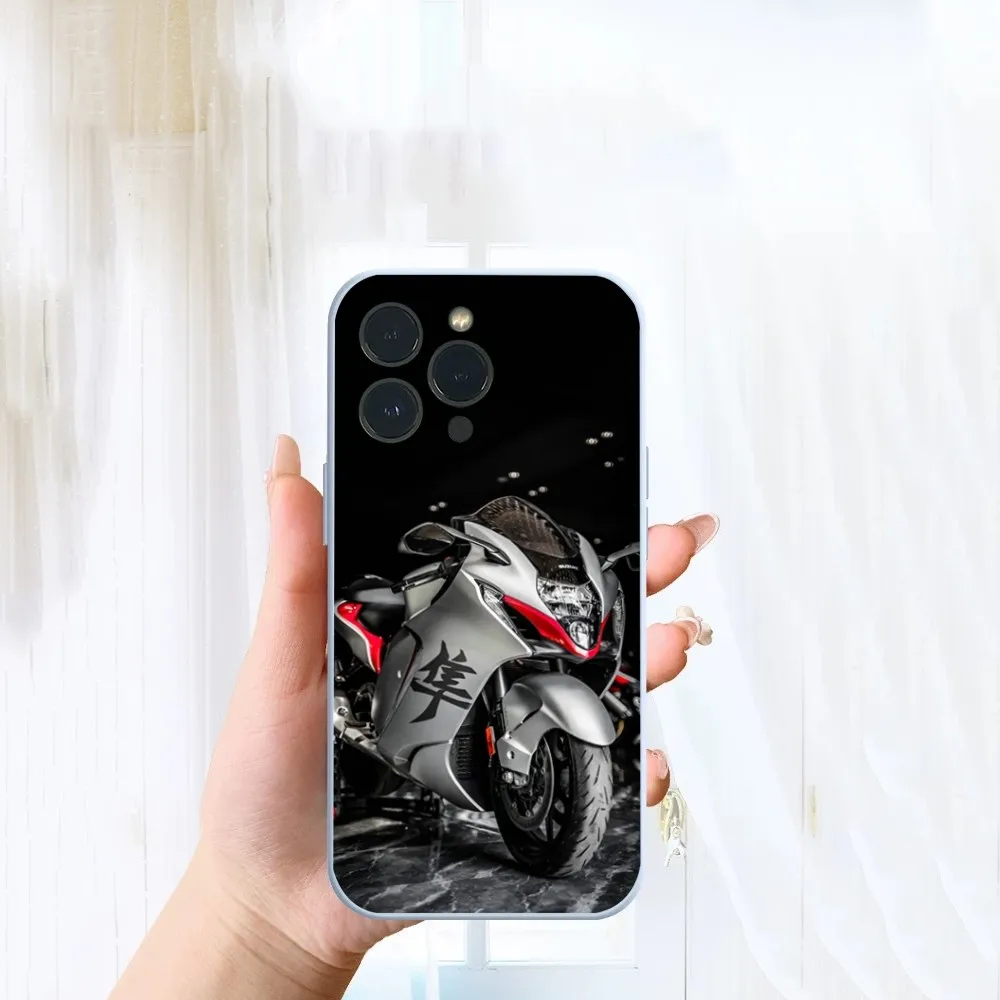 S-Suzuki Hayabusa GSX 1300 R Car Phone Case For iPhone 14 13 12 11 Pro Max XS Max X XR 7 8 Plus Mini Blue TPU material