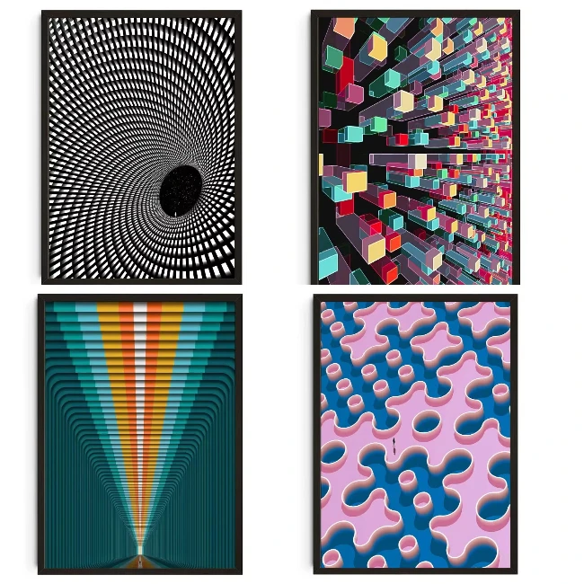 Three-dimensional Sense of Space Art 2000 PCS Jigsaw Puzzles Family Activity Game for Gameroom Bedroom Decoration Frameless