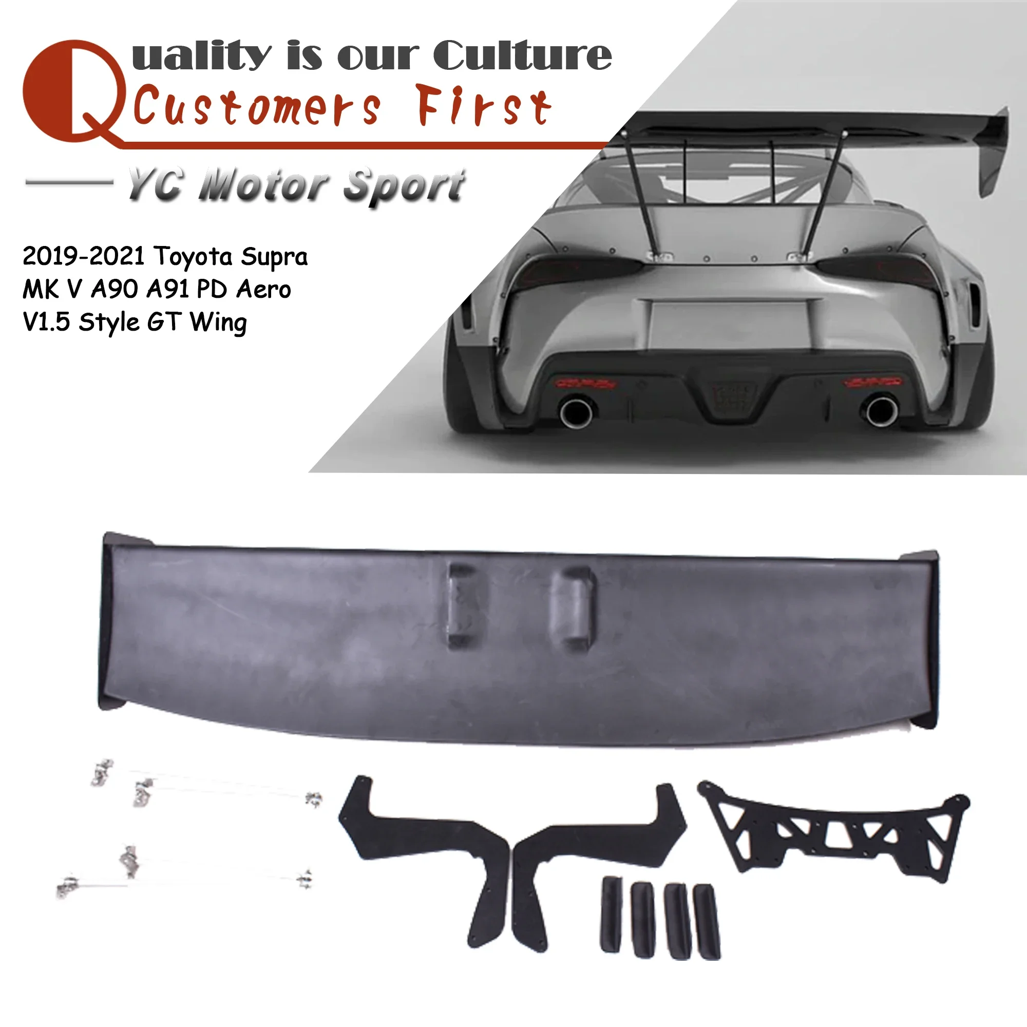 

Car Accessories Fiber Glass FRP PD RB Aero V1.5 Style GT Wing Fit For 2019-2021 Toyota Supra MK V A90 A91 Spoiler