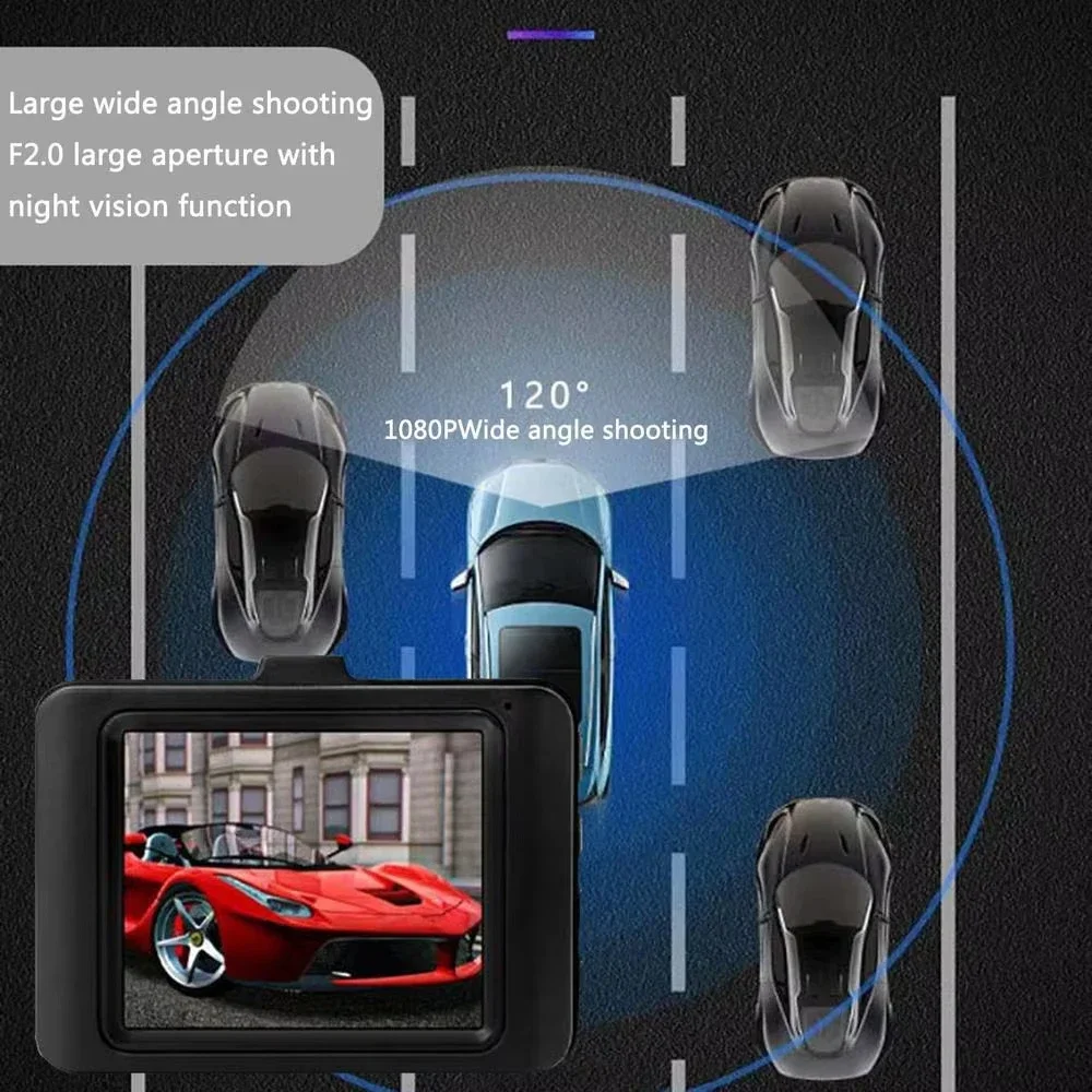 Car DVR FHD 1080P Night Vision - Upgraded 2.0 Inch Mini Car Screen Dash Camera Night Vision Dashboard Camera Parking Monitor