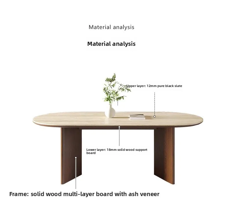 Picture 7: Mid-century luxury modern oval solid wood dining table and chair set