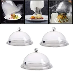 Household Smoking Dome Hood Transparent Kitchen Cooking Fume Hood Acrylic Njector Bell Infuser Cloche  snack dust tray Lids