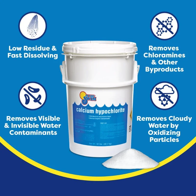 In The Swim Shock and Chlorine Bundle for Sanitizing Swimming Pools – Includes 25 Pound Bucket of 68% Cal-Hypo Pool Shock