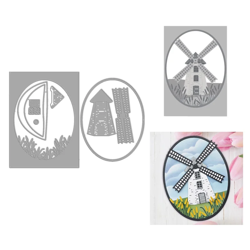 

The Windmill Layering Cutting Dies Scrapbooking For Paper Making Die Set Embossing Frame Card Craft no Stamps
