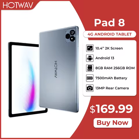 [World Premeire] HOTWAV Pad 8 Tablet 10.4'' 2K Display 8GB+256GB 13MP Camera Pad Unisoc T606 7500mAh Android 13 Tablet PC