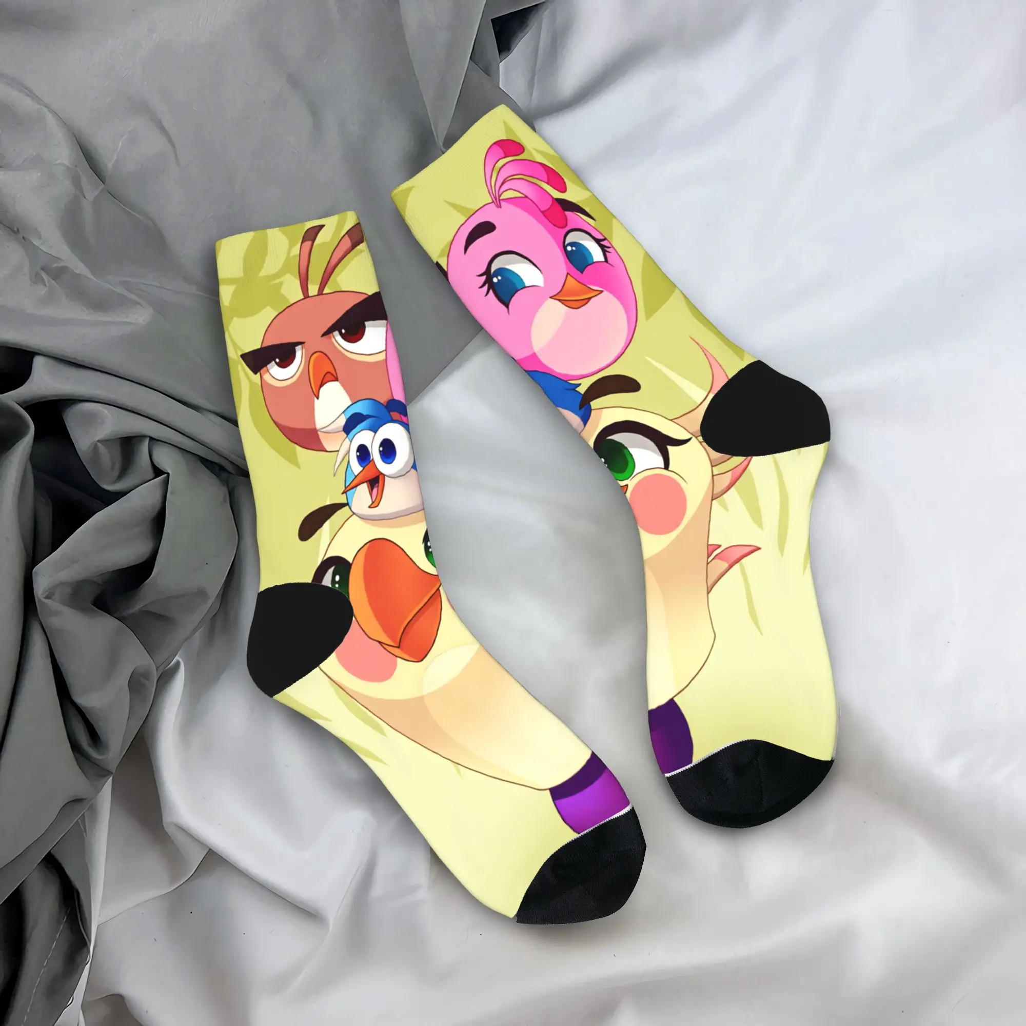 Birds Game Stockings Men  Socks Warm Soft Fashion Socks Autumn Skateboard Non Slip Design Socks Gift Idea