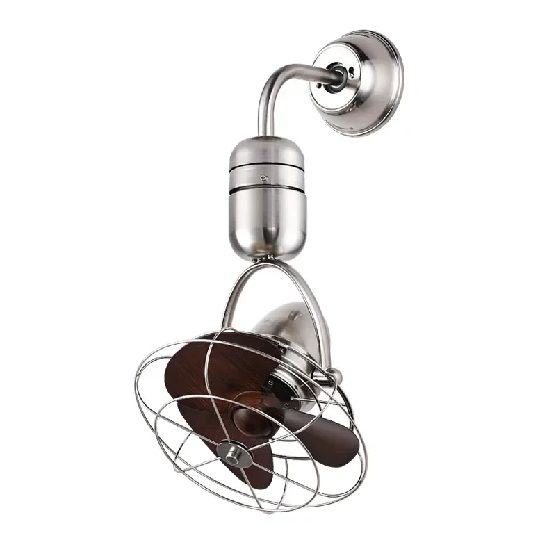 Nordic simple modern room fan light dining room bedroom shaking head ceiling fan light silent fan light