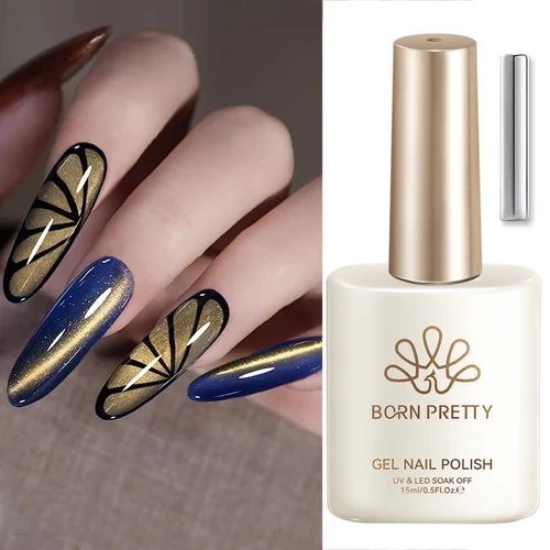 BORN PRETTY 15ml puesta de sol laberinto brillo dorado gato Gel magnético Ultra brillo remojo UV LED esmalte de uñas barniz de salón manicura