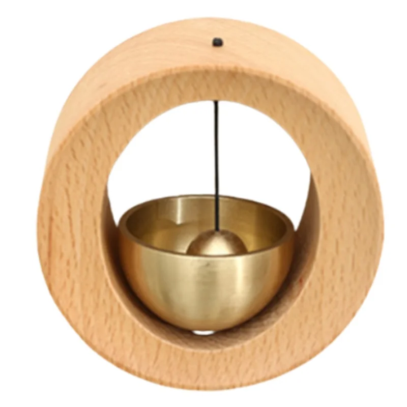 الخشب النحاس الرياح الرنين خشبية جرس الباب اللاسلكي مدخل تذكير جرس الباب الجمالية ديكورات المنزل جرس الباب A 8X8X3.5 سنتيمتر