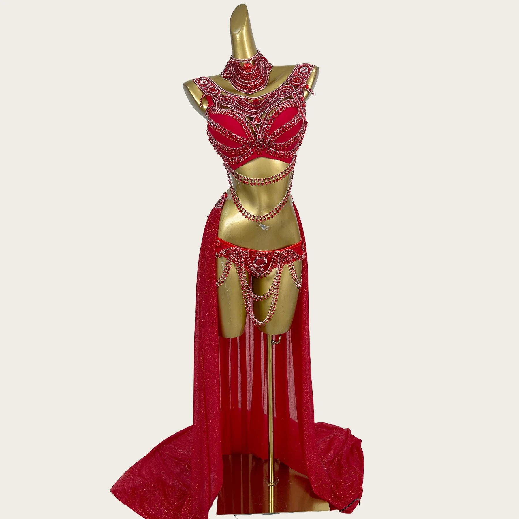 Sparkly Rhinestone Tassel Tops Long Tail Wear Singer Performance Costumes Women Nightclub Party Show Gril Drag Queen Xiyuhong