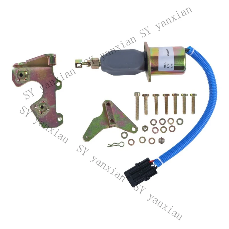SY+ New 3919422 with Bracket Fuel Shut off Solenoid For 5.9L 8.3L Cummins Ford