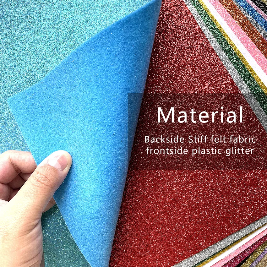 Glitter Felt Fabric Sheets for Crafts 20 Colors Choice 20x30cm 2Pcs/Pack for Party & Holiday Decorations