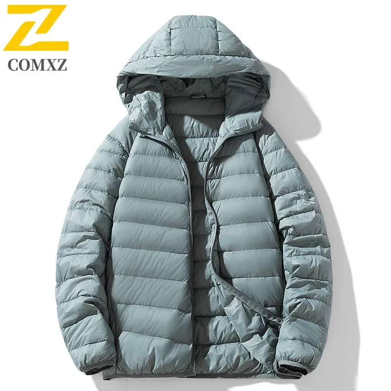 COMXZ Men's Winter Jacket Warm Thick Korean Fashion Lightweight Snowy Puffer Jacket Travel Comfortable High-Quality Padding Coat