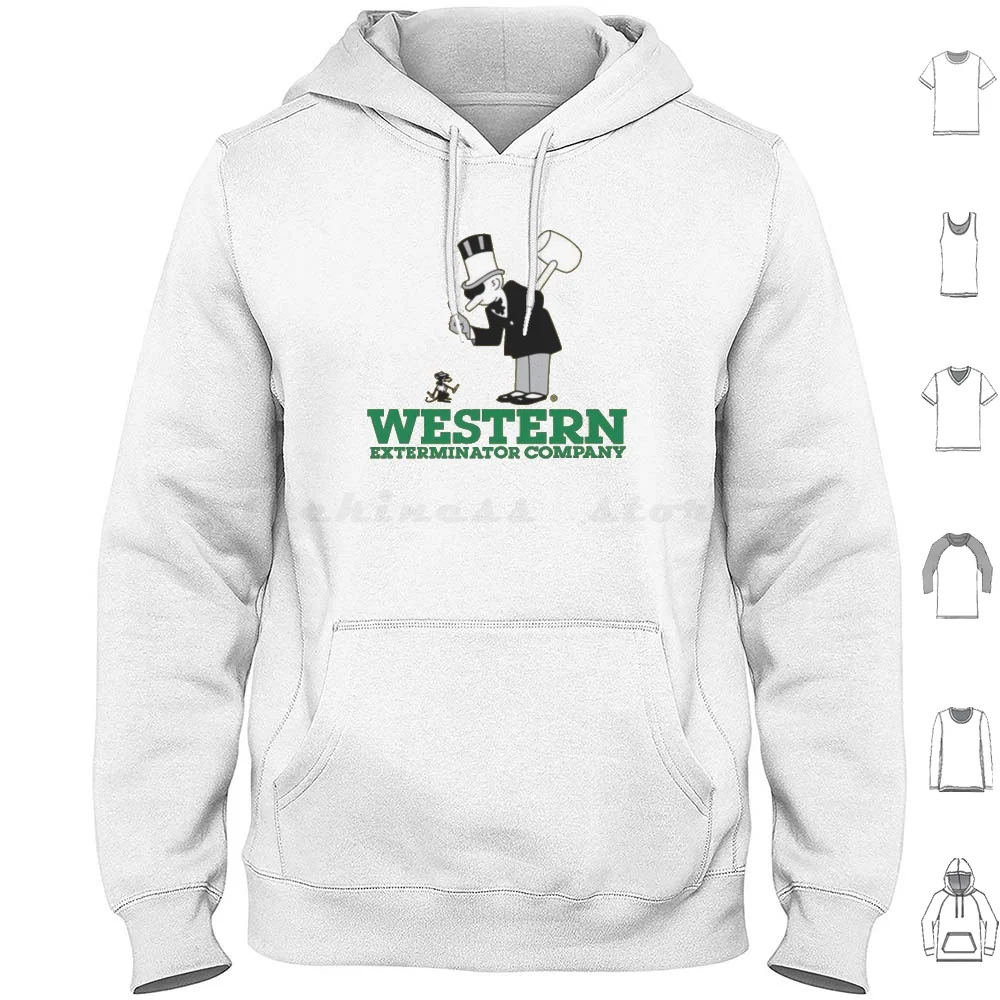 

Толстовка с капюшоном Western Exterminator Company из хлопка с длинными рукавами в стиле ретро с логотипом Rat Vintage Business Money Cool Eddie Los Angeles