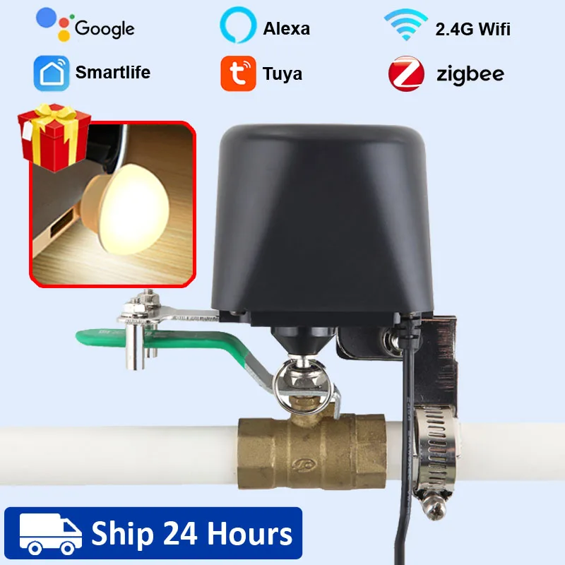 Zigbee tuya smart wifi wasser ventil gas ventil intelligente automatisierung wasserhahn controller unterstützung alexa google assistent smart life