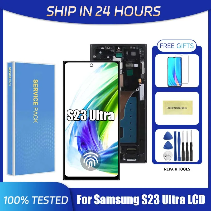 For AMOLED For Samsung S23 Ultra LCD Display Digital Touch Screen For Samsung S23 Ultra 5G Display G918 SM-S918B