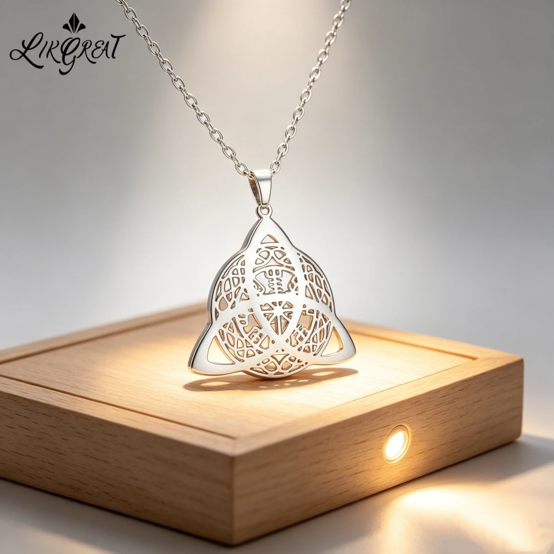 Wikinger Yggdrasil Vegvisir Halskette Triquetra Irischer Keltischer Knoten Anhänger Edelstahl Nordische Runen Schutzamulett Schmuck