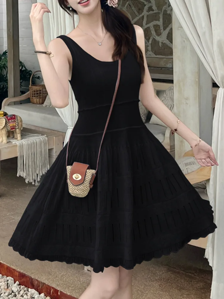 2025 고품질 패션 여성 니트 짧은 드레스 새로운 여름 슬림 스웨터 파티 드레스 저녁 vestidos 미니 가운 여성 의류