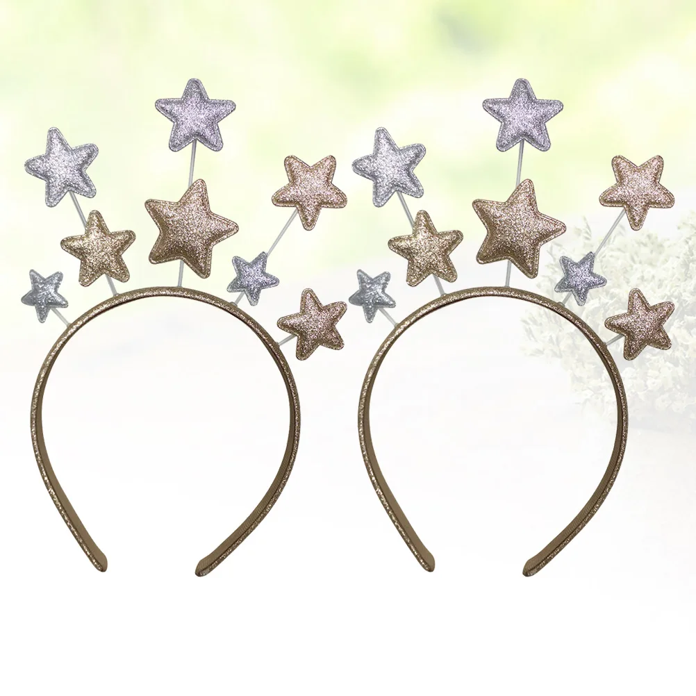 

Luxurious 2Pcs Kids Pentagram Headband Star Hair Hoop Fun Party Supplies Hair Accessories Birthday Festival