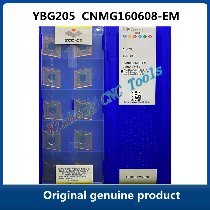 

ZCC CT CNMG160608-EM CNMG160612-EM CNMG160616-EM YBM253 YBM153 YBG102 YBG205 YBG202 Diamond-shaped CNC turning blades