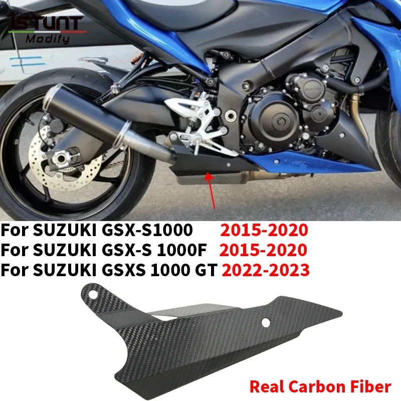 For SUZUKI GSX-S1000 GSX-S 1000F 1000GT GSXS 1000 F GT 2015 - 2023 Motorcycle Exhaust Protector Heat Shield Carbon Fiber Cover