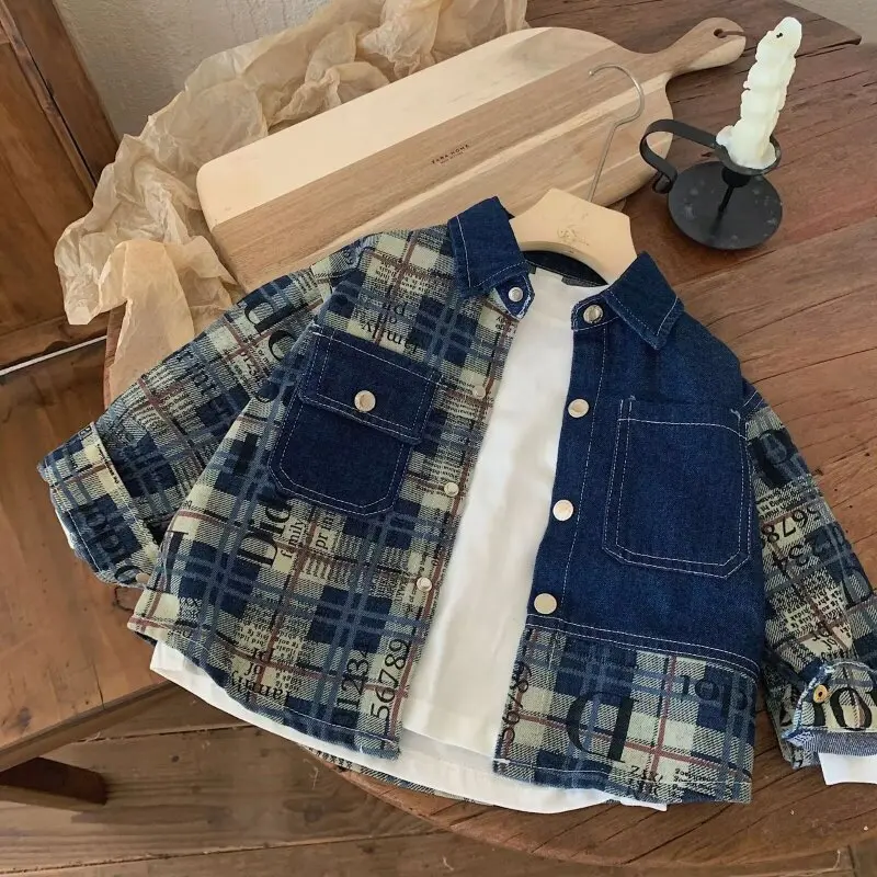 Spring Autumn Denim Jacket for Boys - Fashionable Kids Baby Clothing Outerwear Jean Coat Children's Clothes