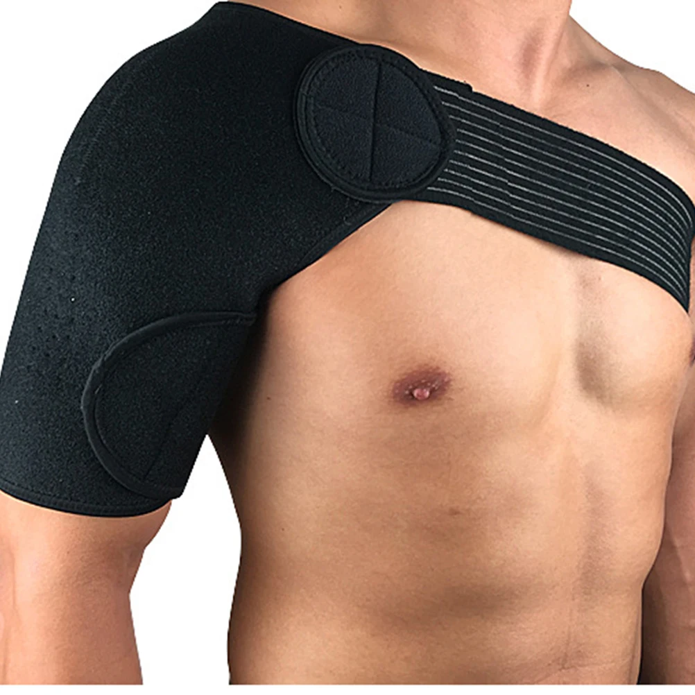 

1pc Shoulder Support Brace Compression Sleeve Adjustable Stabilizer Wrap for Men Women Breathable Elastic Suitable Basketball
