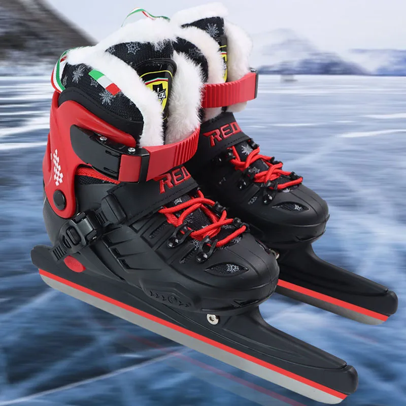 Patines térmicos de PU para principiantes, zapatos profesionales de patinaje sobre hielo para adultos, adolescentes y niños, Invierno