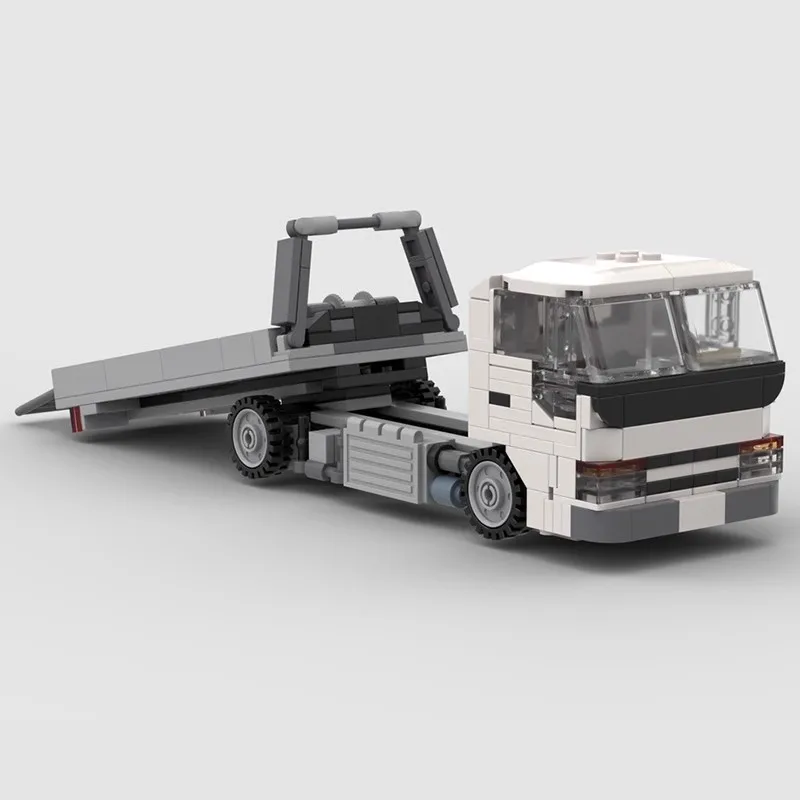 Bricklink Technical Truck 8-wide Isuzu Elf Car Carrier Speed Champions Trailers City Transporters Building Blocks Kid Toys Gift