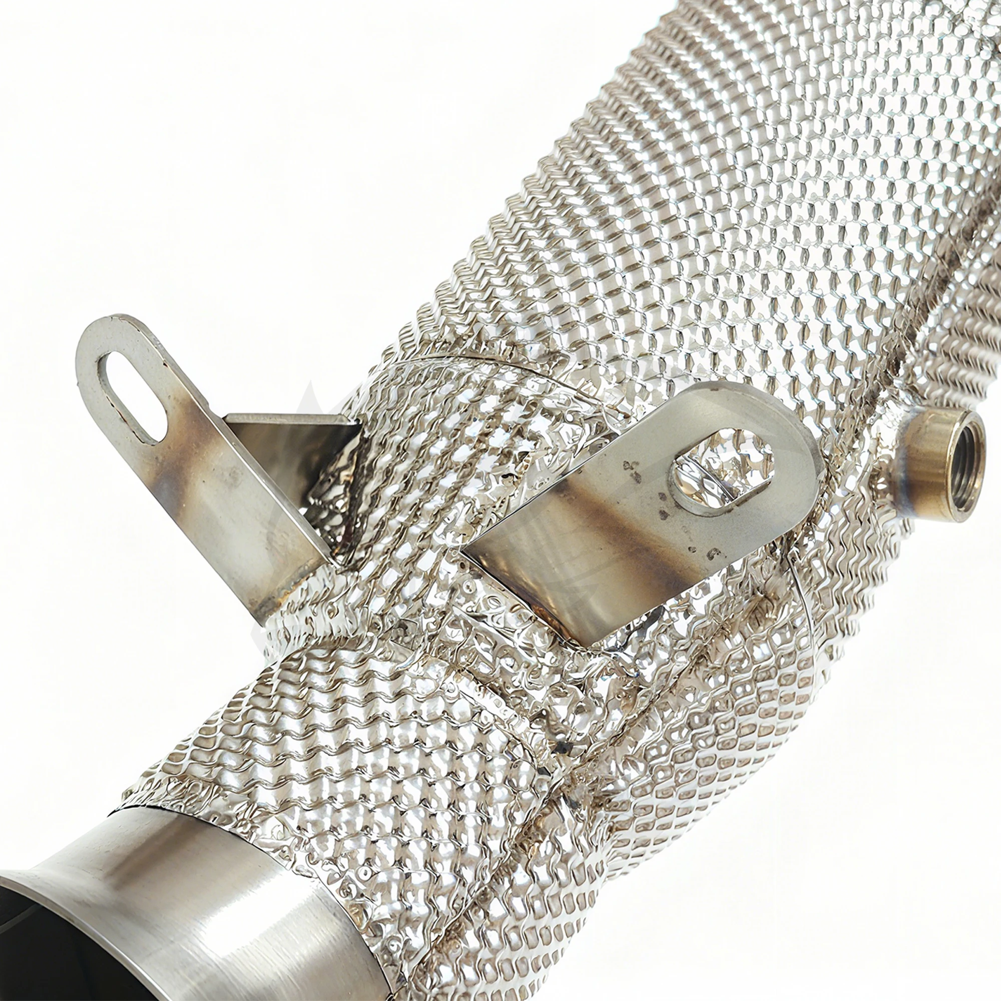 WRAX أنبوب سفلي عالي التدفق لسيارات BMW M235i M240i F22 2014-2016 3.0T ترقية مجانية لنظام العادم من الفولاذ المقاوم للصدأ لدرع الحرارة