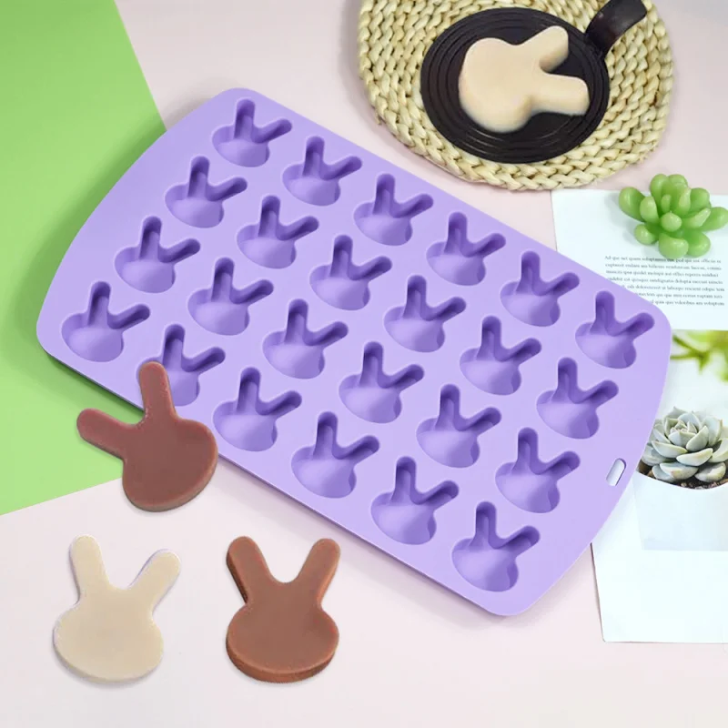 Easter 24 rabbit silicone baking tray chocolate biscuit cake mold pastry baking tool