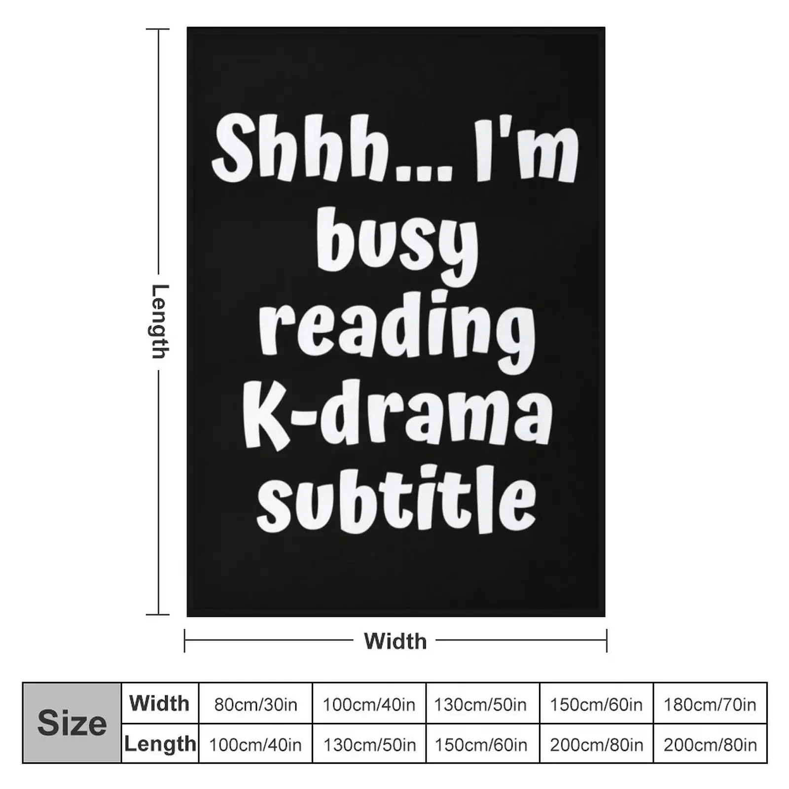 Shh Im busy reading kdrama subtitle voice Throw Blanket valentine gift ideas cosplay anime Blankets