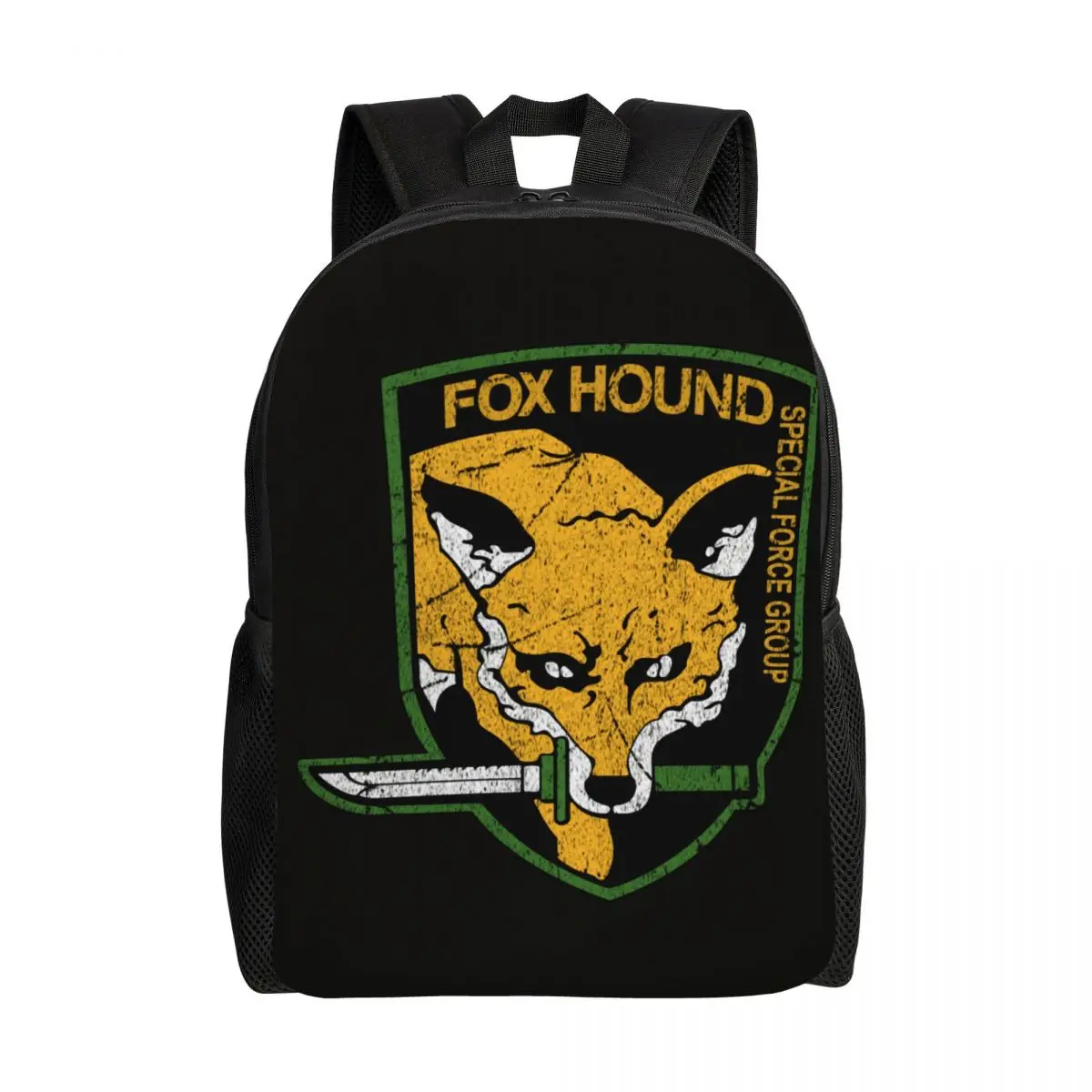 

Customized Metal Gear Solid Fox Hound Backpacks for Women Men School College Student Bookbag Fits 15 Inch Laptop Video Game Bags