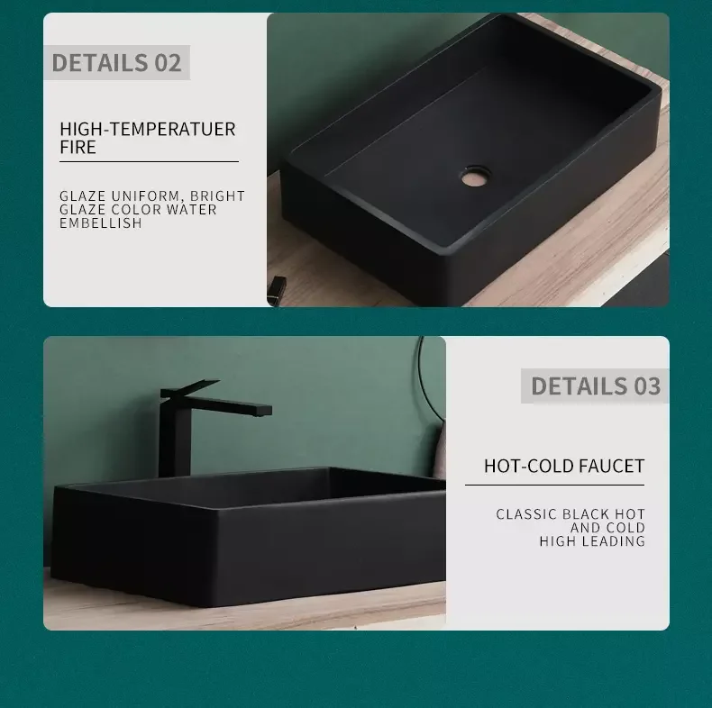 Picture 4: Modern Concrete Wash Basin Rectangular Cement Bathroom Sink Solid Surface Countertop Washbasin Concrete Wash Basin
