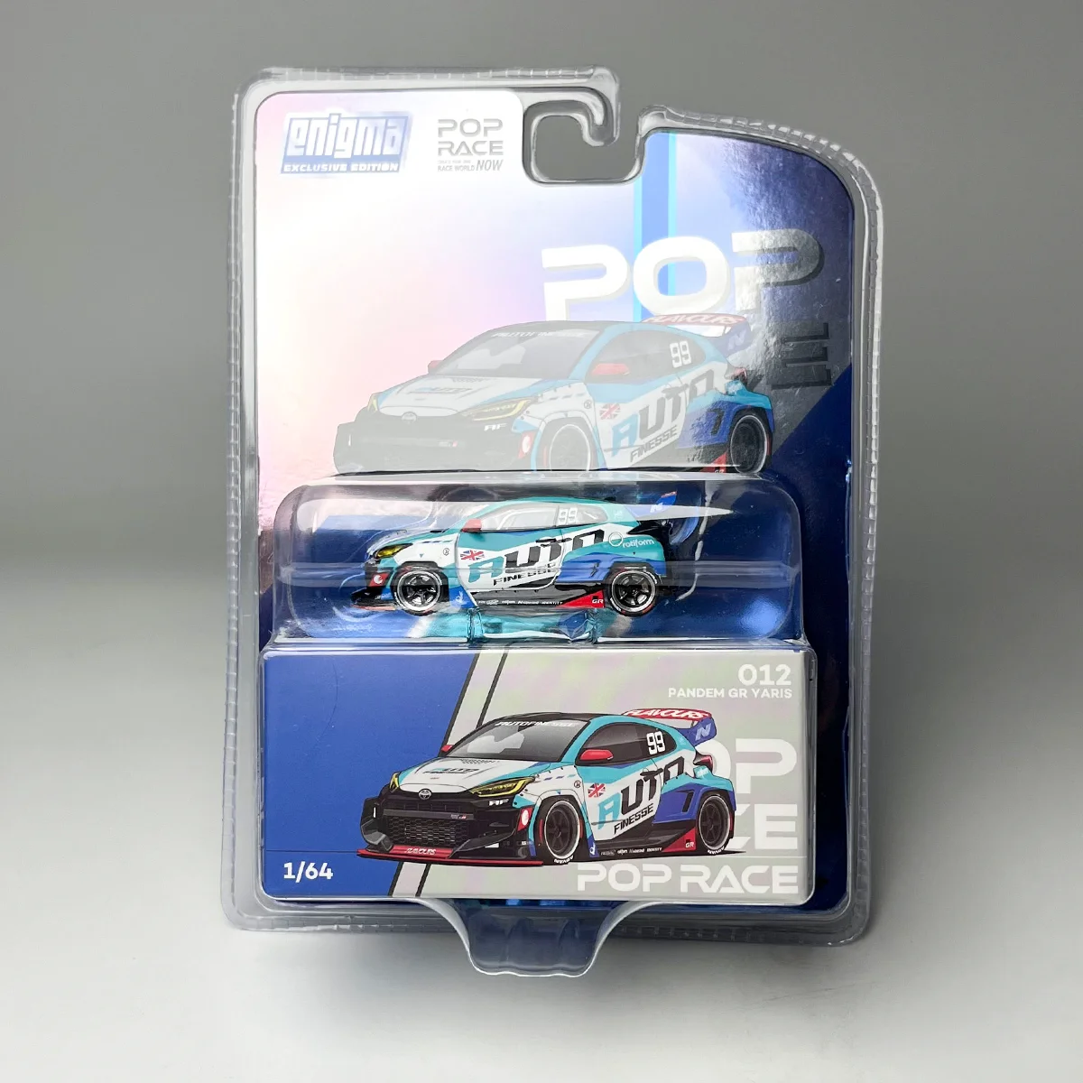 Poprace 1:64 Yaris GR Pandem Widebody Blue Alloy Car Model