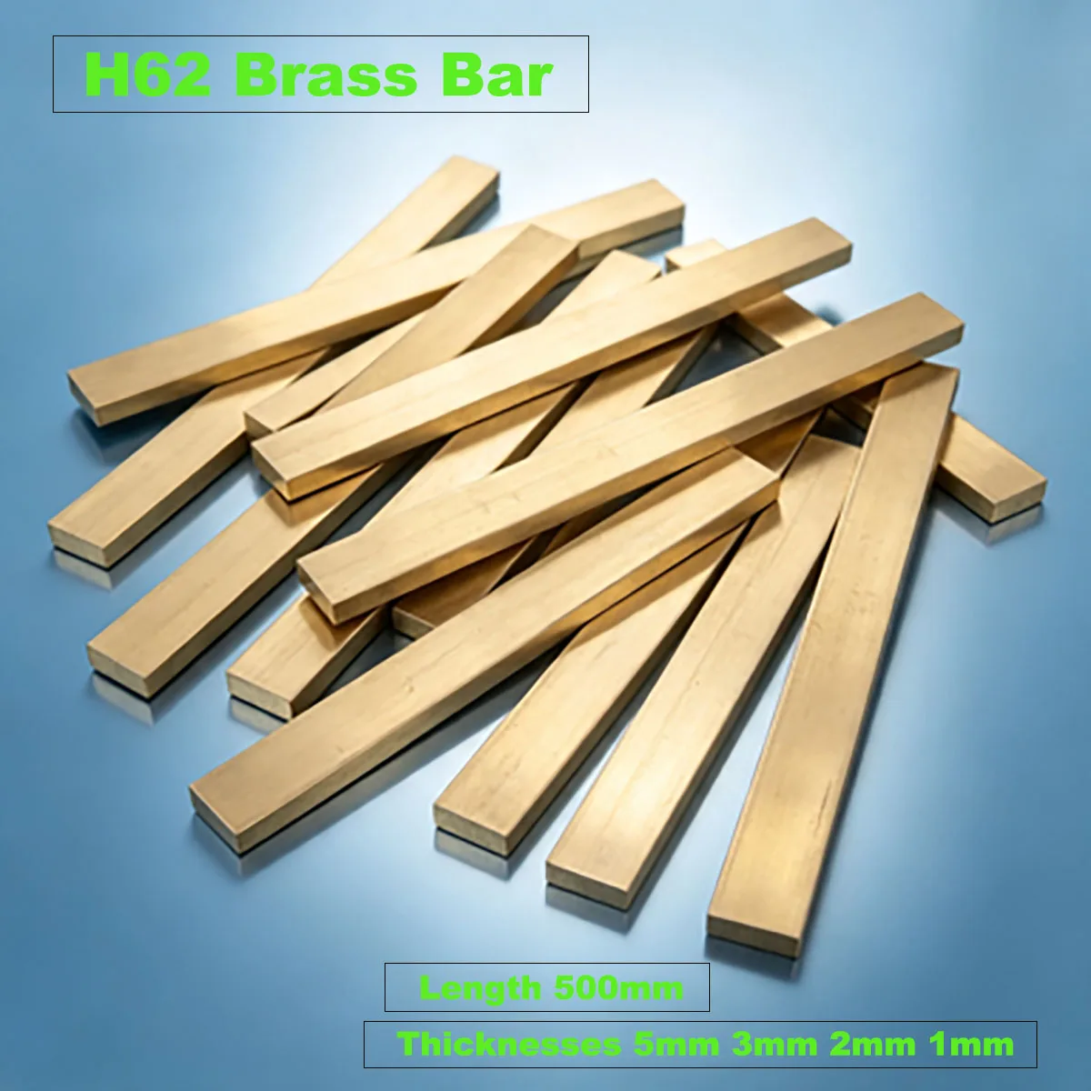 50CM H62 Brass Flat Bar Plate Strip Thicknesses 5mm 3mm 2mm 1mm  Copper Alloy Solids Part DIY Handmade Fastener Metal Material
