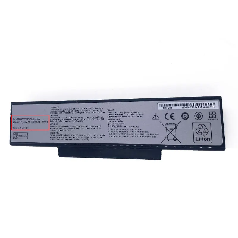 Imagem -03 - Bateria para o Portátil de Asus A32-k72 K73 K73sv K73s K73e N73sq N73jn N73jq N73sv X72 X73 N71 Dxt10.8v