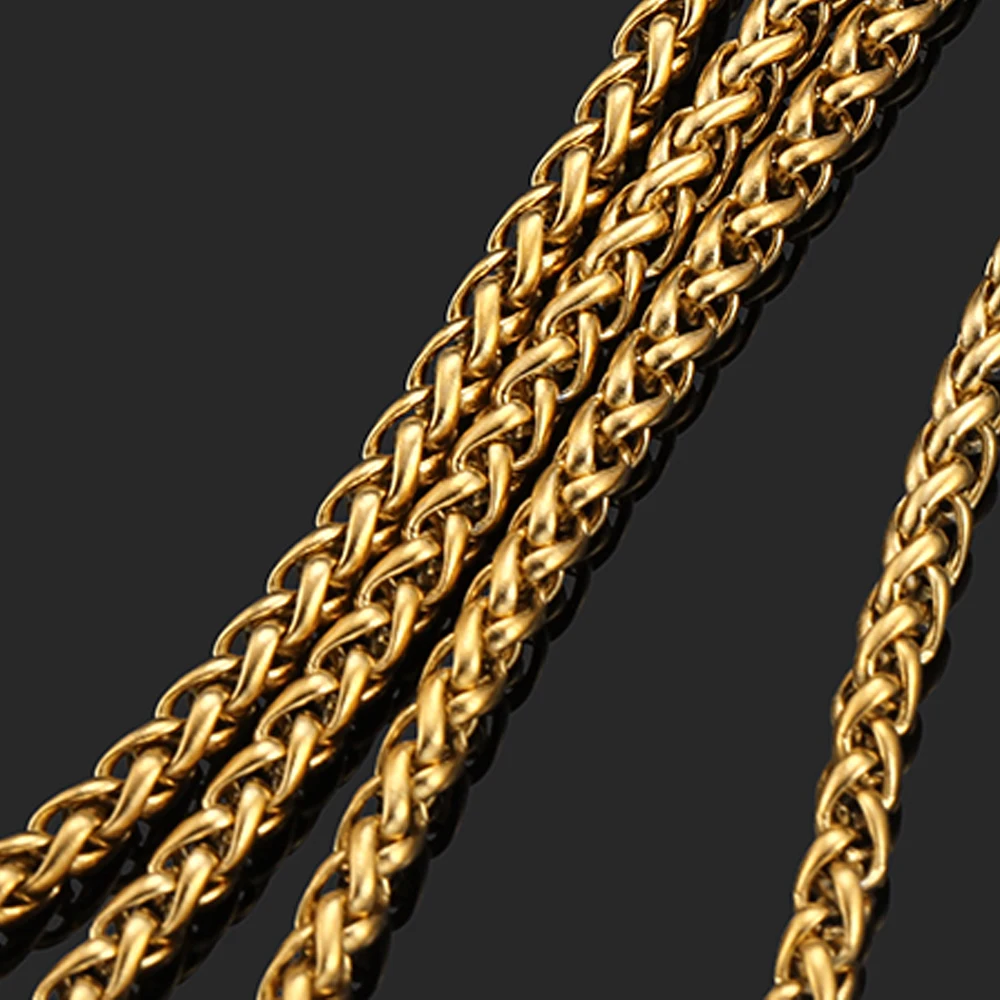 2Meters Stainless Steel Keel Chain Gold Color Thick Link Chains for Necklace Bracelet DIY Jewelry Making Wholesale Waterproof