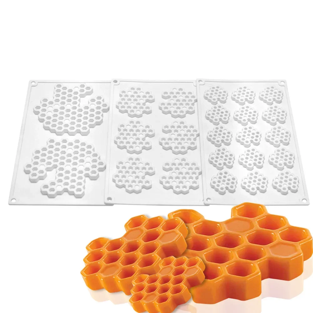 Molde De pastel De panal 3D para hornear molde De silicona 3D Pan Mousse Chocolate Moule moldes De silicona De Silicona