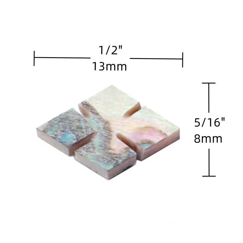 20PCS Abalone Guitar Marker Dot Diamond Notched 13x8mm Inlay Luthier