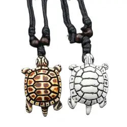 Cool 1PCS Boy Men's Tribal style Faux Yak bone Sea turtle necklace Surfer Jewelery