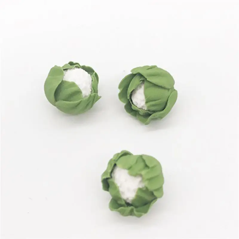 (HOPE) 5 Pieces Mini Handmade Clay Vegetables Dollhouse Miniatures Cauliflower Chinese Cabbage for Doll Kitchen