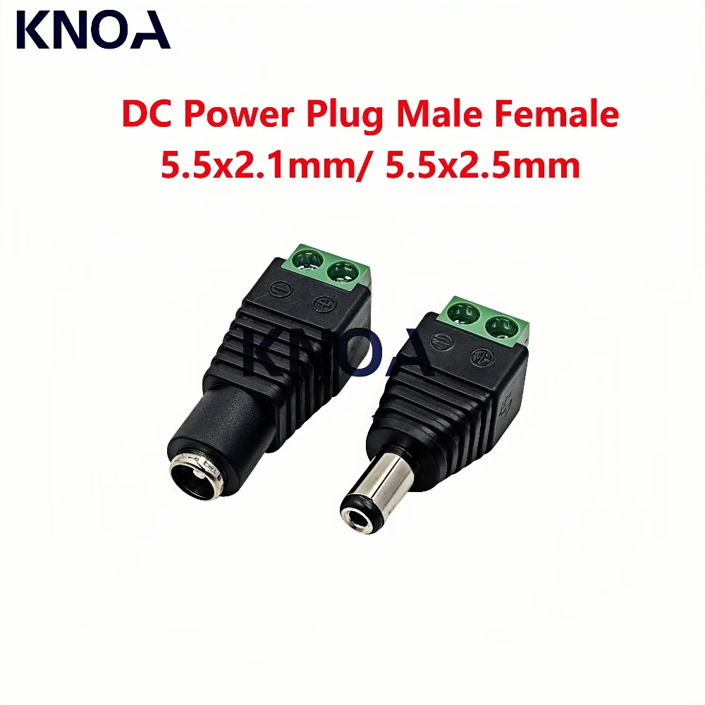 5PCS Männlich und weiblich DC Power stecker 5,5x2,1 MM 5,5*2,5 MM 12V 24V Jack Adapter Stecker CCTV 5,5x2,1 2,5