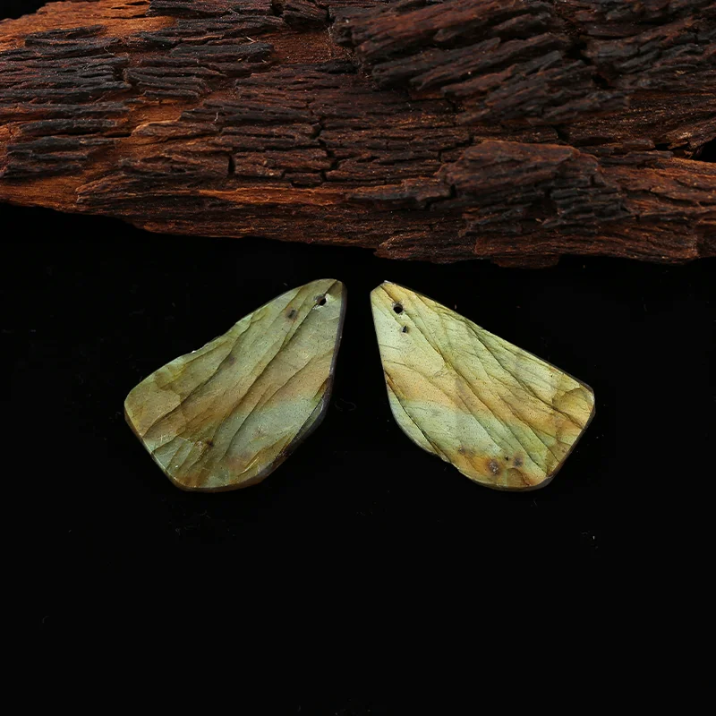 B&F AAA+ Rated Artisan-Crafted Labradorite Pendants Beads, Genuine Natural stones beads, DIY Earring Beads