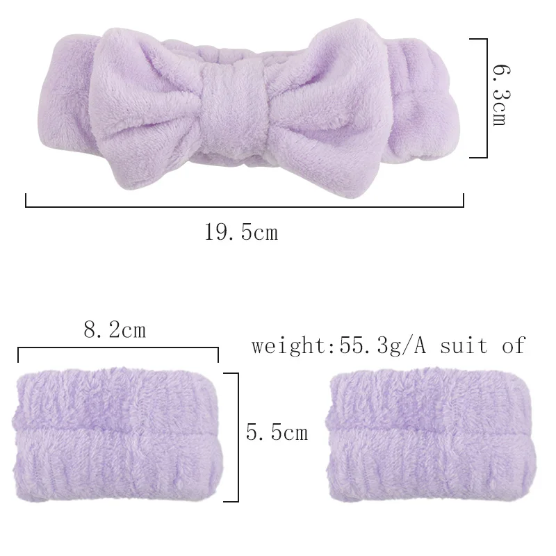 3Pcs Fashion Washing Headband Wristbands Scrunchies Puffy Headband Spa Bubble Headband For Face Washing Makeup Shower Skincare